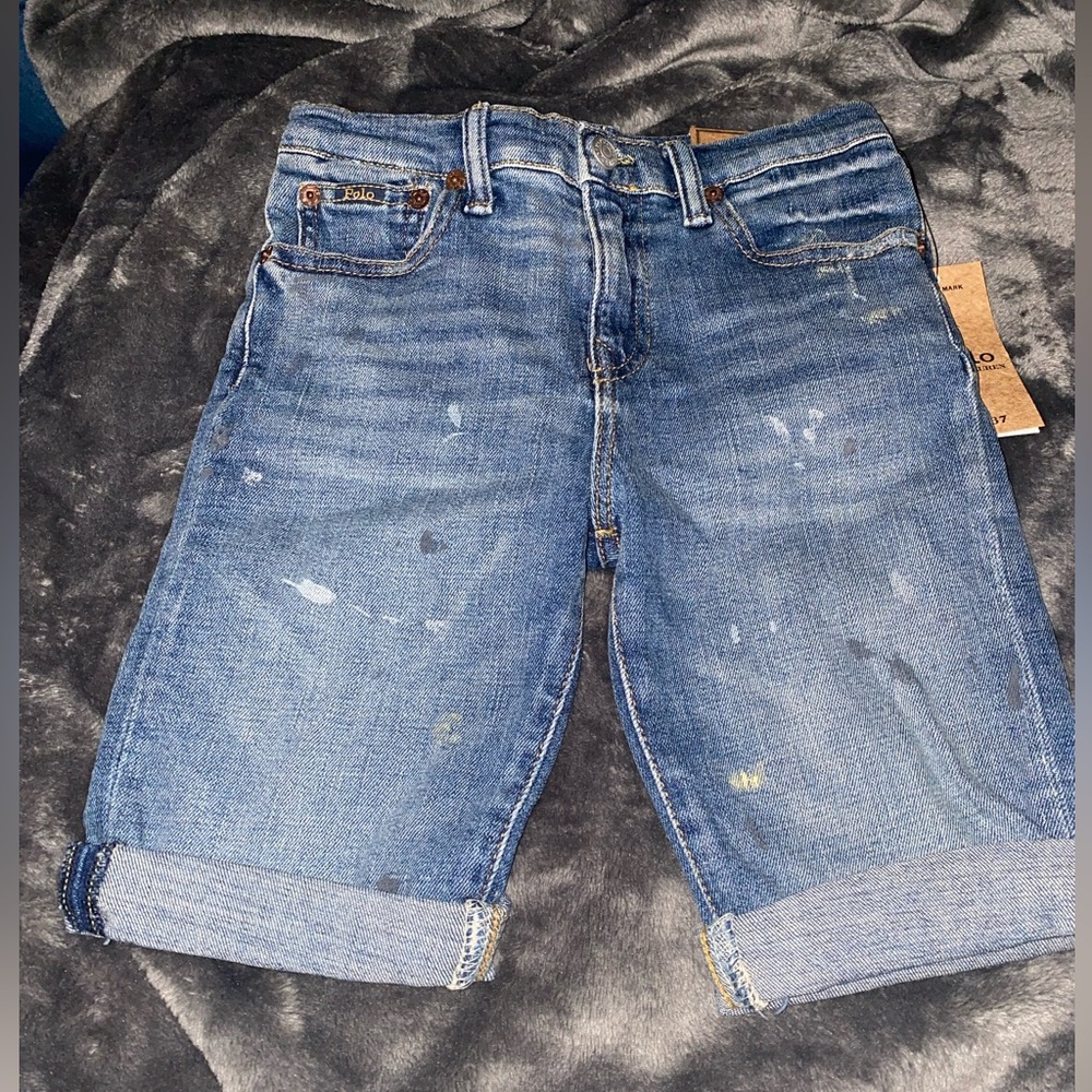Polo Ralph Lauren Boys Paint Splatter Denim Shorts